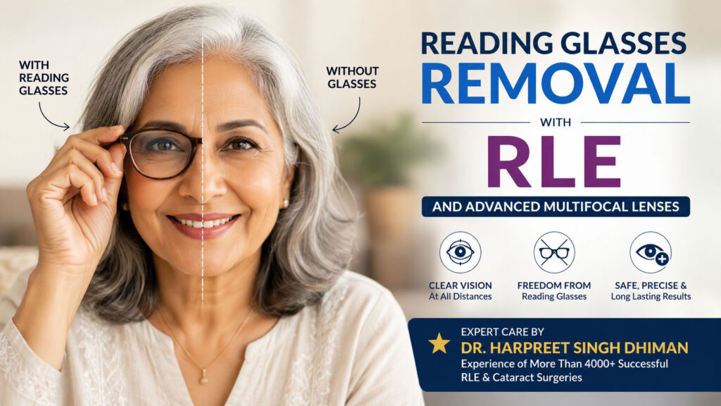 cost of RLE surgery for reading glasses removal at 40 in Jalandhar