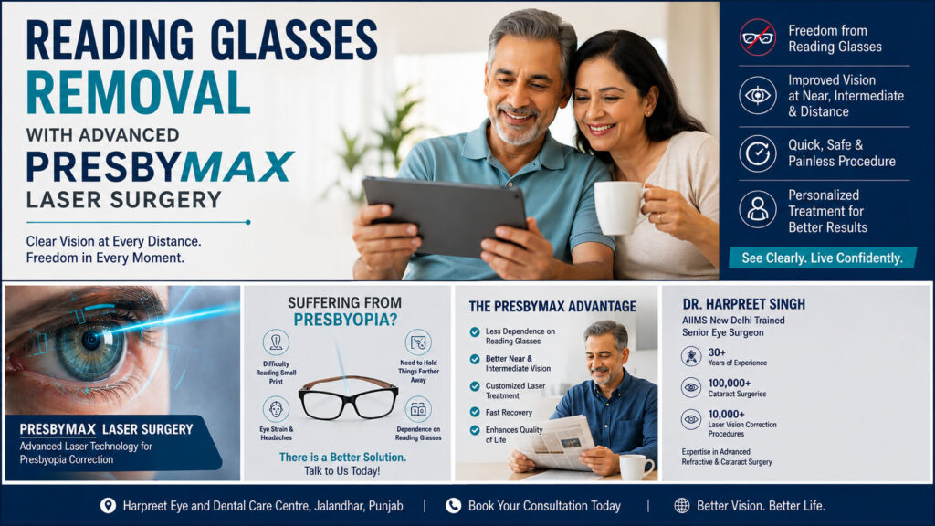 Reading glasses removal with presbymax laser Reading glasses removal at 40 with presbymax laser